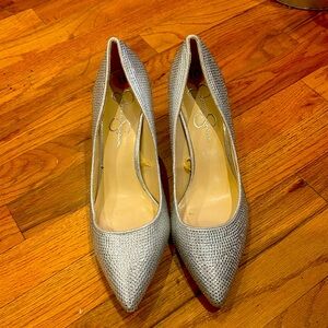 Jessica Simpson Silver Rhinestone 10m Stiletto